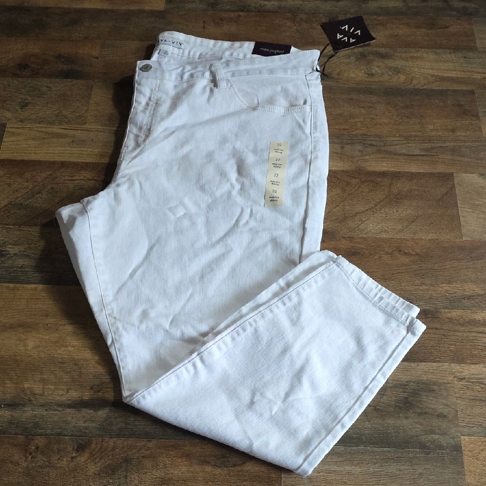 Ava & Viv Women's Skinny Jeans - Crisp White